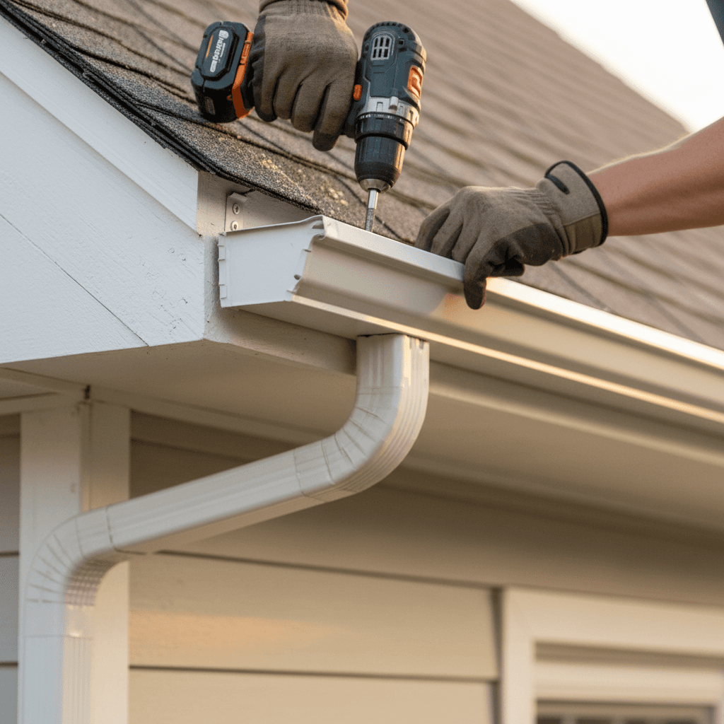 Sealing a new gutter seam