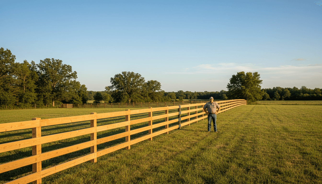 New split-rail fence along a property line